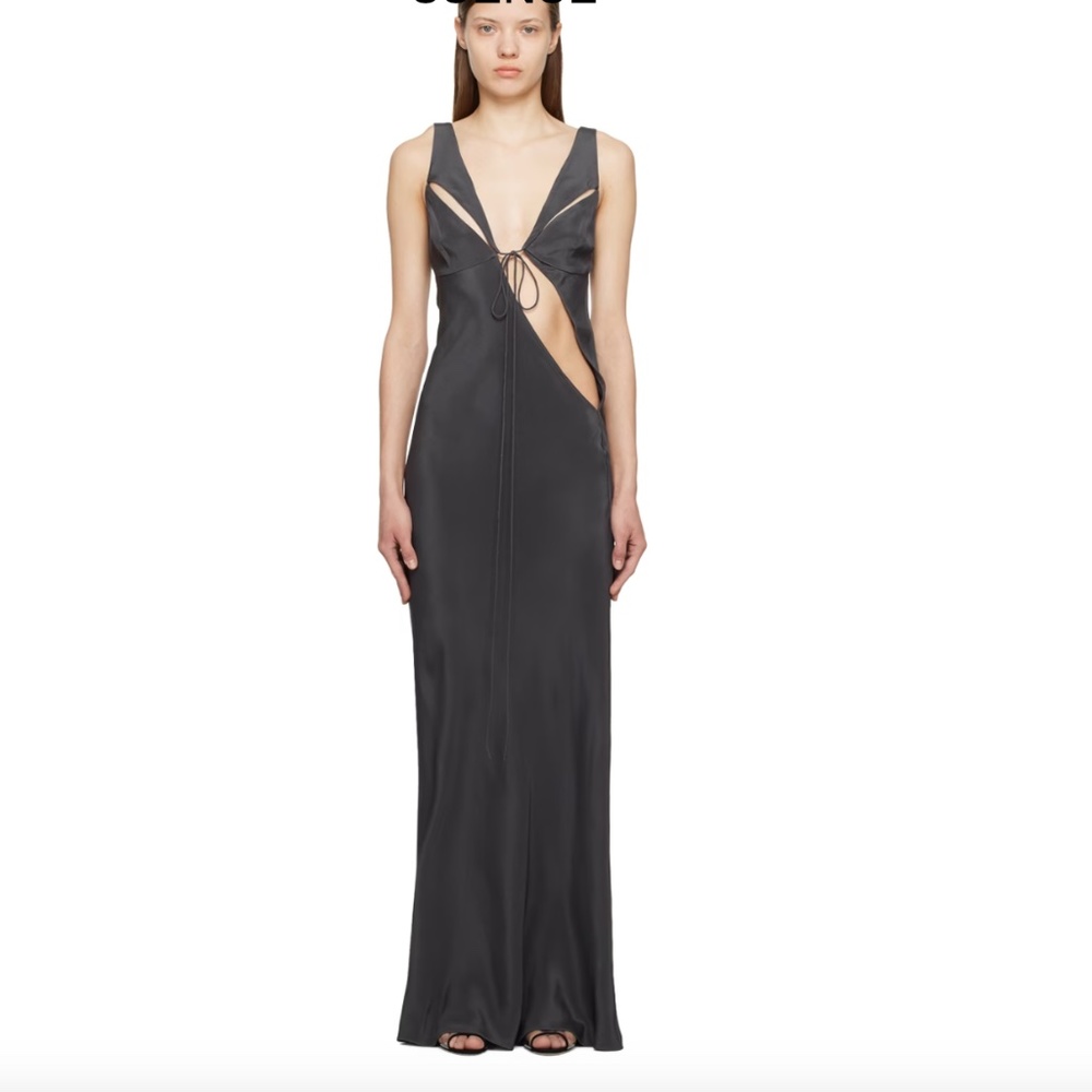 Christopher Esber Gray Triquetra Contoured Maxi Dress